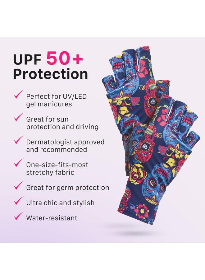 ManiGlovz UPF 50+ UV Light Protective Nail Gloves | Gel Manicure Gloves and Anti UV Fingerless Gloves for Women | Can be Used as Sun Protection Gloves for Driving | Sugar and Spice - Image 3