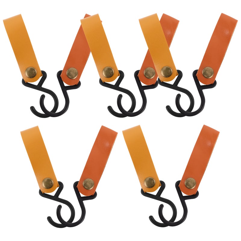 10pcs Portable Pu Leather S Hooks For Camping Outdoor Hanging Hook Cookware Hook Camping Equipment Camping Rack Hanging Hook - Image 4