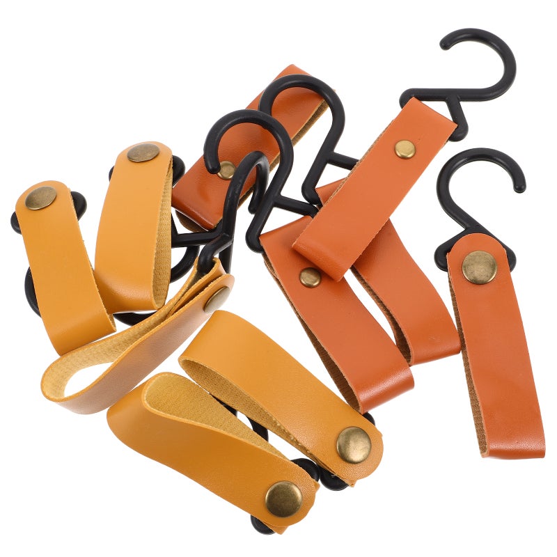10pcs Portable Pu Leather S Hooks For Camping Outdoor Hanging Hook Cookware Hook Camping Equipment Camping Rack Hanging Hook - Image 1