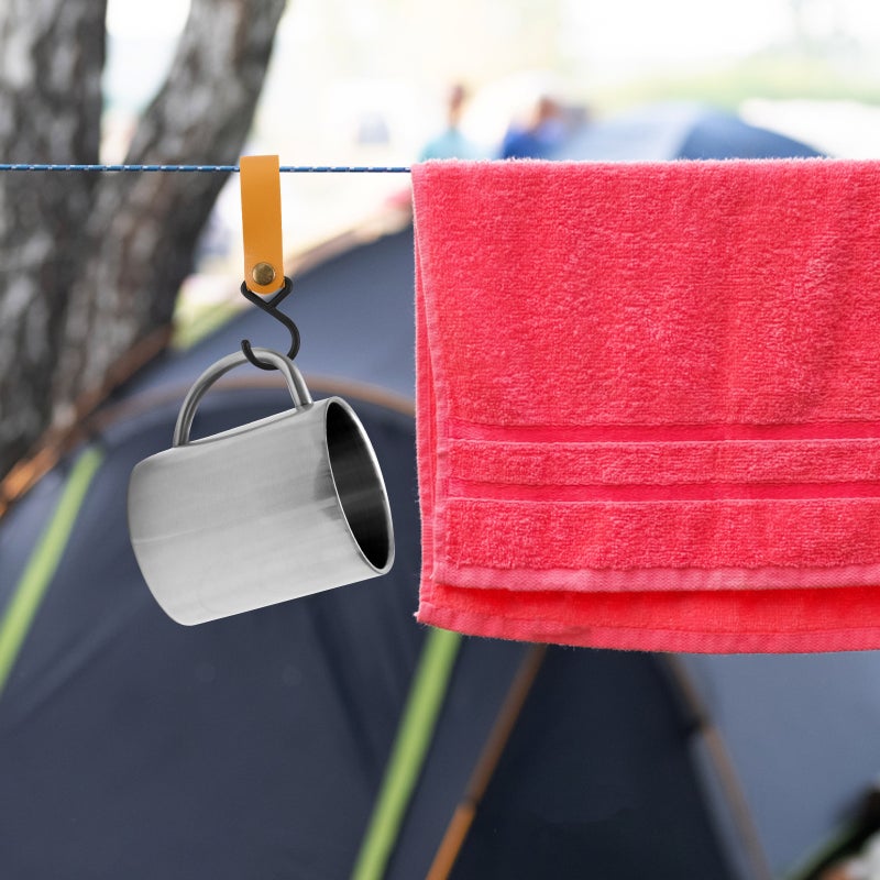 10pcs Portable Pu Leather S Hooks For Camping Outdoor Hanging Hook Cookware Hook Camping Equipment Camping Rack Hanging Hook - Image 5