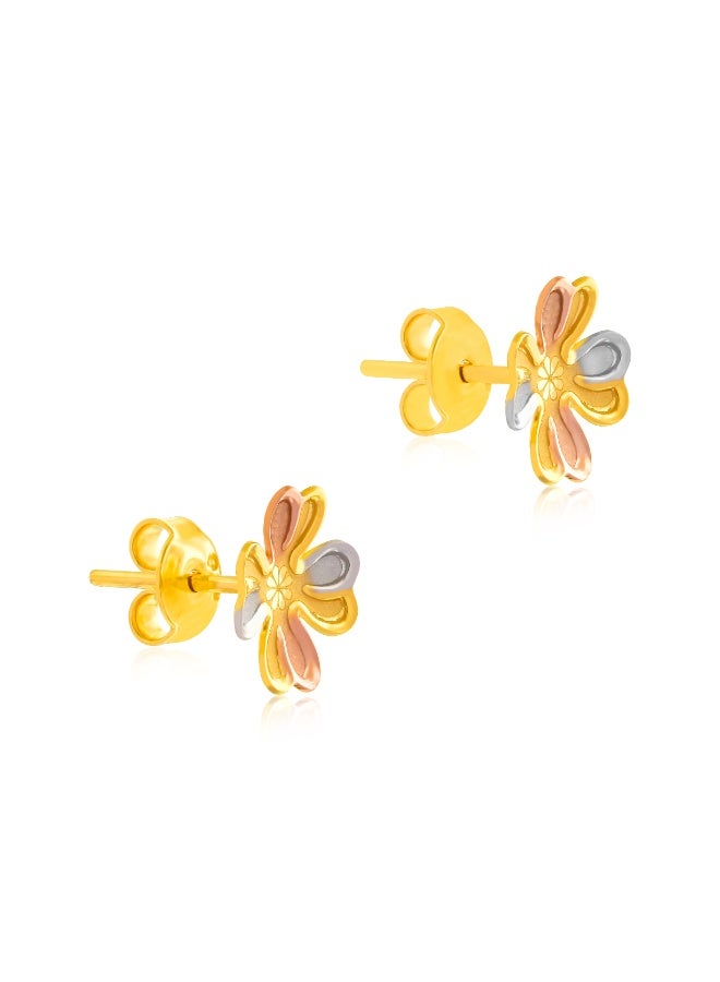 BAFLEH JEWELLERY Timeless Tricolor Elegance 22K Gold Pendant Set in Rose, White & Yellow Gold  - Image 4