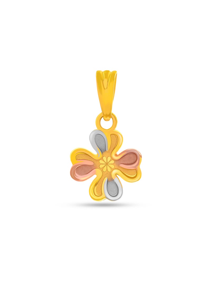 BAFLEH JEWELLERY Timeless Tricolor Elegance 22K Gold Pendant Set in Rose, White & Yellow Gold  - Image 2