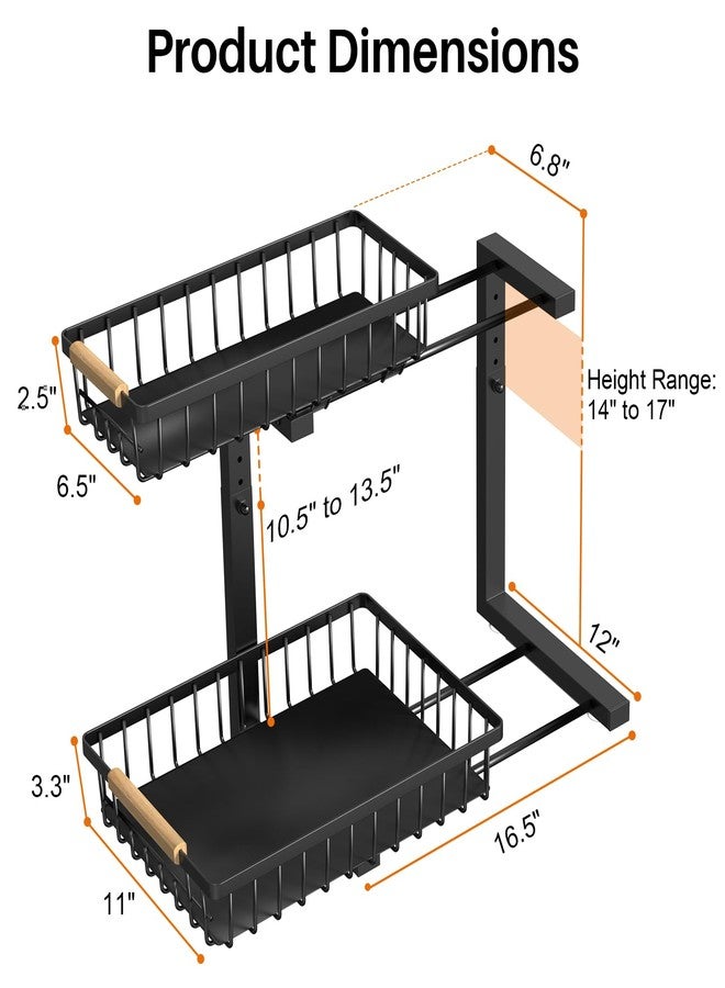 REALINN Under Sink Organizer, 2 Pack Height Adjustable Under Sink Organizers and Storage, 2 Tier Pull Out Drawer Cabinet Storage for Kitchen Bathroom - Image 5