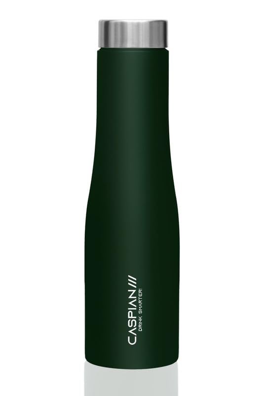 CASPIAN /// Aqua Stainless Steel Water Bottle (Green, 1 Litre)| Leak Proof Thunder for Fridge Home Office Travel School Kids Boys Girls Adults Sports Gym Yoga - Image 1