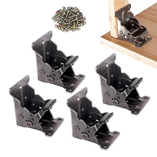 TopDirect 4 Pack Locking Hinge for Folding Table Brackets, Heavy Duty Folding Brackets 90 Degree Self Locking Folding Hinge for Table Legs Furniture - Image 1