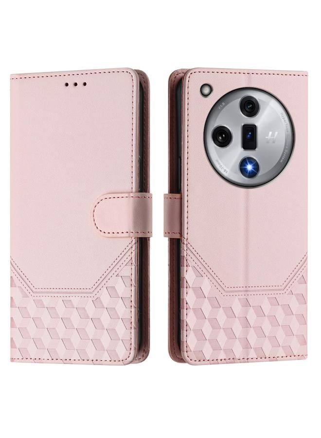 S-TOP Case For OPPO Find X7 Honeycomb Embossing RFID Leather Phone Case - Image 2