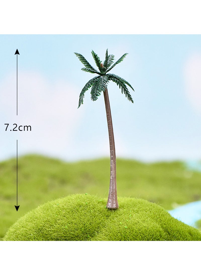 20pcs Miniature Plastic Coconut Palm Trees for Crafts, Artificial Bonsai Plants for DIY Micro Landscapes, Perfect Mini Beach Decor Accessories. - Image 2