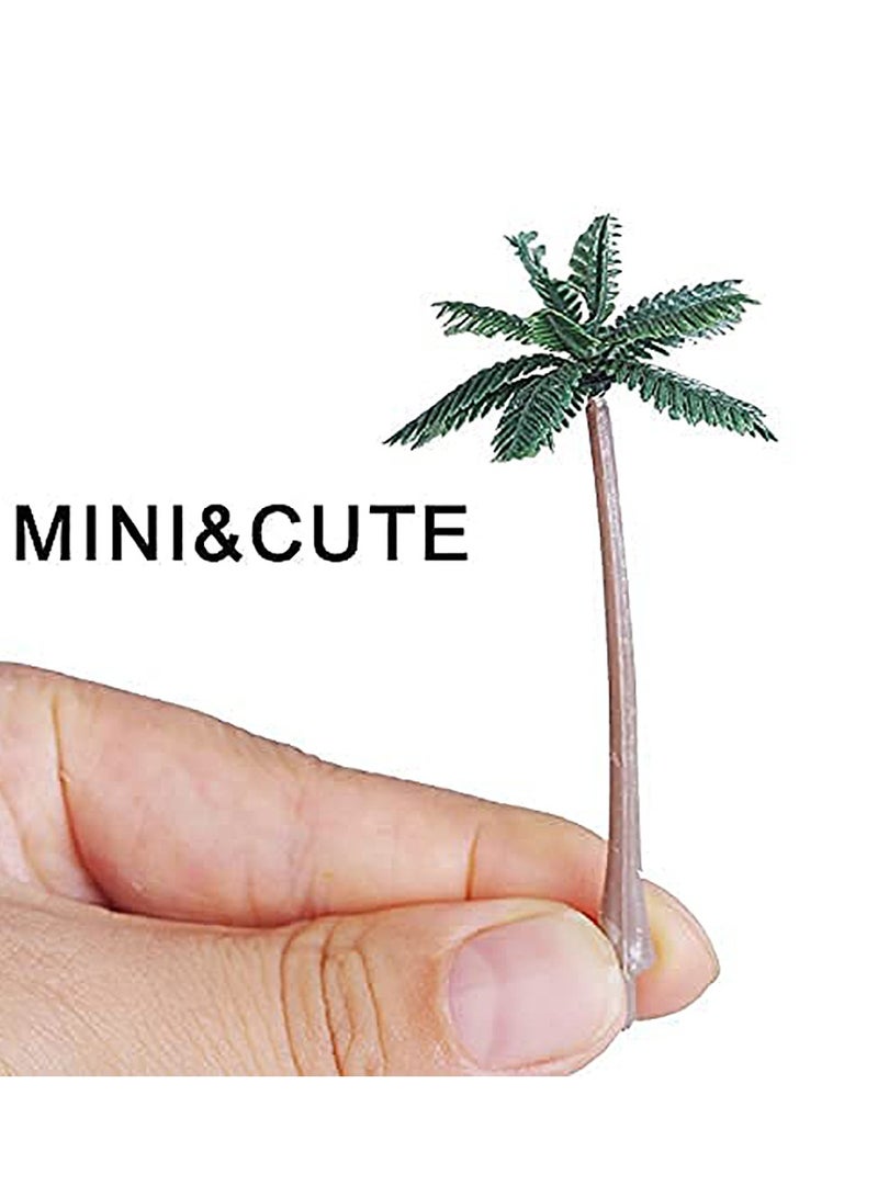 20pcs Miniature Plastic Coconut Palm Trees for Crafts, Artificial Bonsai Plants for DIY Micro Landscapes, Perfect Mini Beach Decor Accessories. - Image 3