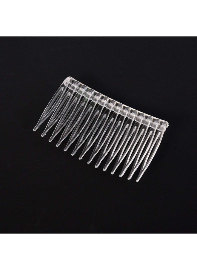 Pangda Pangda 10 Pieces Clear Hair Combs Women Hair Clip Combs 14 Teeth Plastic Bridal Wedding Veil Combs for Girl Fine Hair Styling Accessories  - Image 2