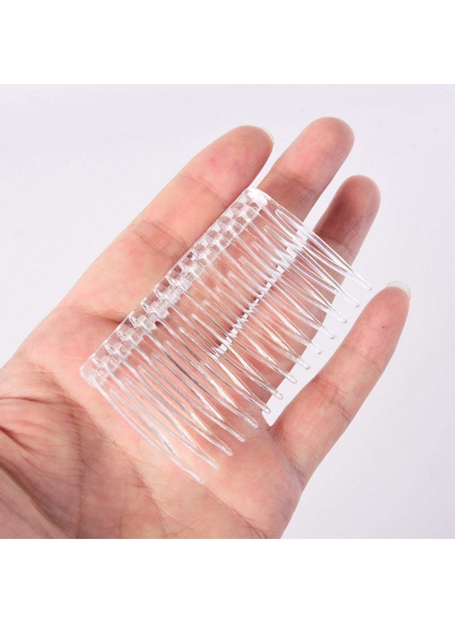 Pangda Pangda 10 Pieces Clear Hair Combs Women Hair Clip Combs 14 Teeth Plastic Bridal Wedding Veil Combs for Girl Fine Hair Styling Accessories  - Image 3