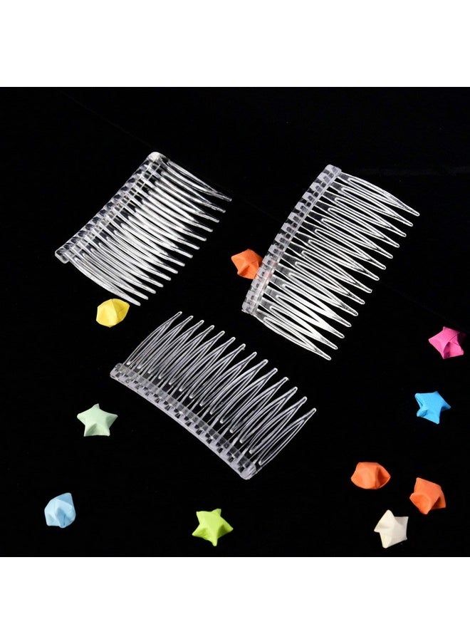 Pangda Pangda 10 Pieces Clear Hair Combs Women Hair Clip Combs 14 Teeth Plastic Bridal Wedding Veil Combs for Girl Fine Hair Styling Accessories  - Image 4