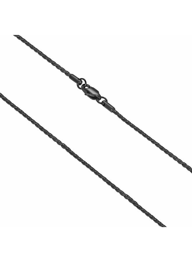 FOSIR Surgical Stainless Steel Black Unique Snake Link Chain Necklace for Men and Women, 2mm 2.5mm 3.2mm Twist Mens Chains, 20.0 Inches long, Stainless Steel, No Gemstone - Image 1