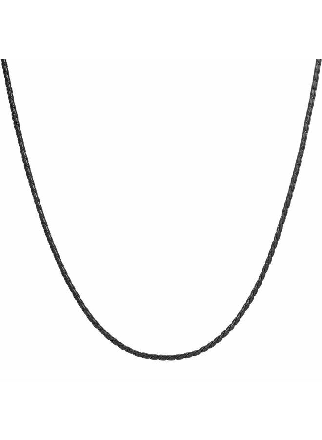 FOSIR Surgical Stainless Steel Black Unique Snake Link Chain Necklace for Men and Women, 2mm 2.5mm 3.2mm Twist Mens Chains, 20.0 Inches long, Stainless Steel, No Gemstone - Image 2