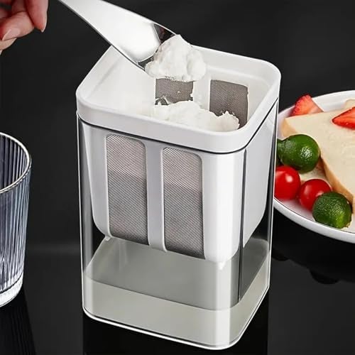 Horizonite Greek Yogurt Maker | 2-in-1 Hung Curd Strainer & Yogurt Container | Durable Plastic Body with Fine Stainless Steel Mesh | Ideal for Homemade Yogurt Cheese & Paneer Straining - 1100 ML - Image 2