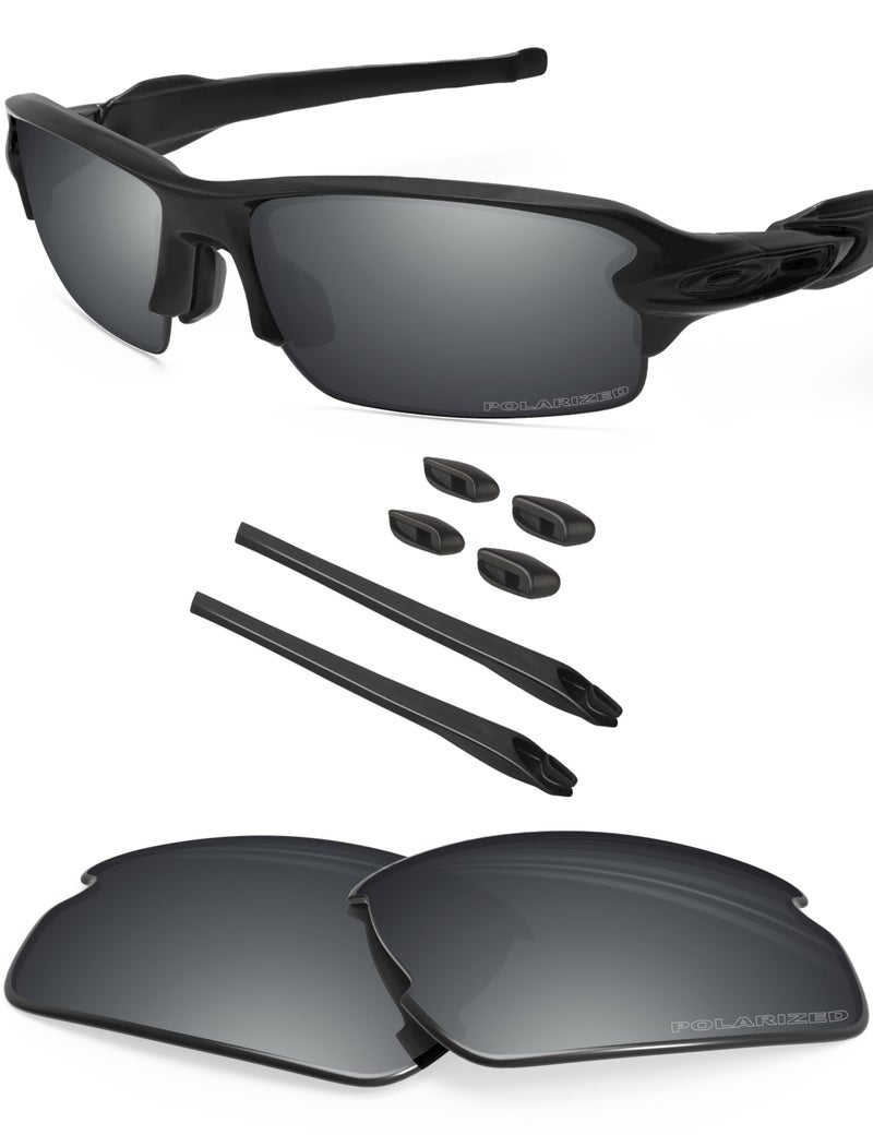 BLAZERBUCK BLAZERBUCK Polarized Replacement Lenses Sock Kit for Oakley Flak 20 OO9295 Silver Chrome 