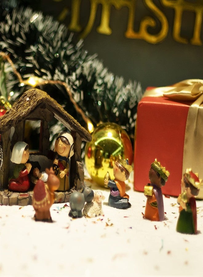 taman Nativity Figurines Resin Ornaments Set,12 Pieces Tabletop Scenes Xmas Gifts Collectibles for Christmas Holiday Decorations - Image 2