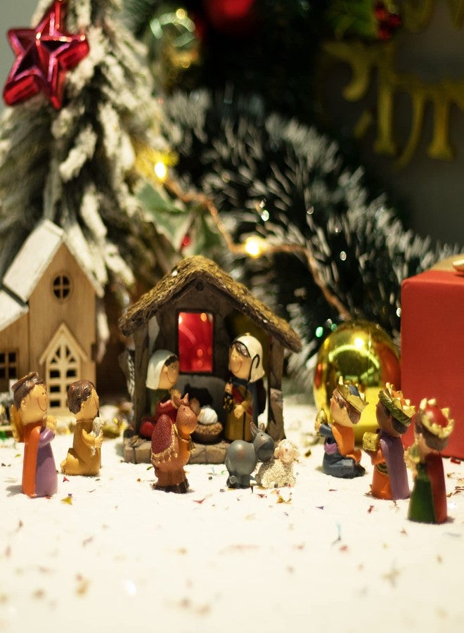 taman Nativity Figurines Resin Ornaments Set,12 Pieces Tabletop Scenes Xmas Gifts Collectibles for Christmas Holiday Decorations - Image 3