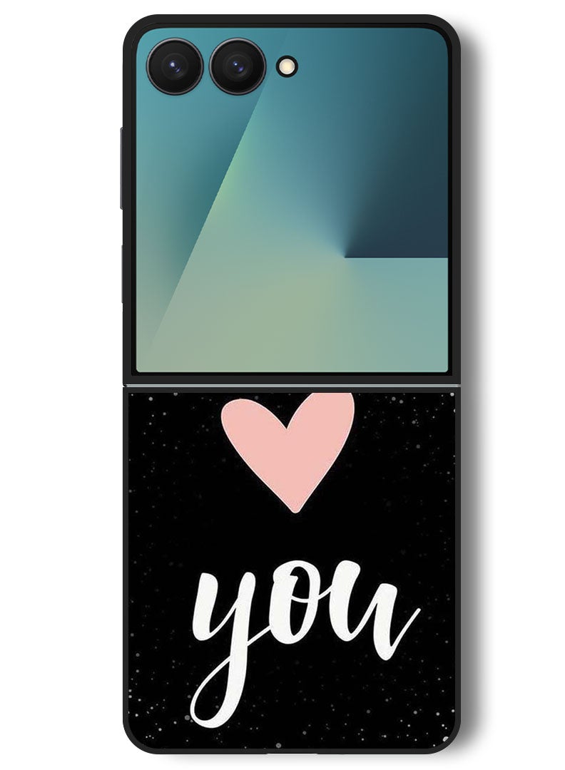 Theodor Case Compatible with Samsung Galaxy Z Flip 7 - 6.9 Inch Protection Shockproof Bumper Cover You  Heart - Image 1