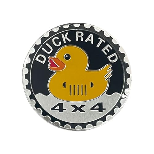 GLSOWEE Duck Badge Rated Car Emblem 4 x 4 3D Metal Car Badge Decals Stickers Round Emblem Decals Auto Exterior Emblems Badge Compatible with Vehicles Trucks SUV RV Duck RatedB - Image 1