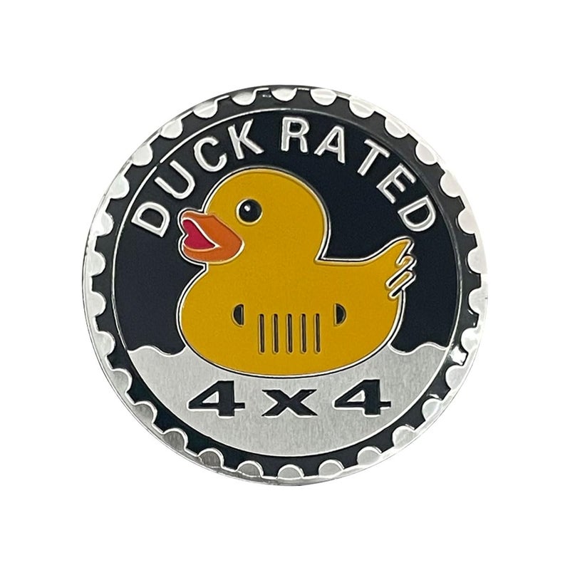 GLSOWEE Duck Badge Rated Car Emblem 4 x 4 3D Metal Car Badge Decals Stickers Round Emblem Decals Auto Exterior Emblems Badge Compatible with Vehicles Trucks SUV RV Duck RatedB - Image 3