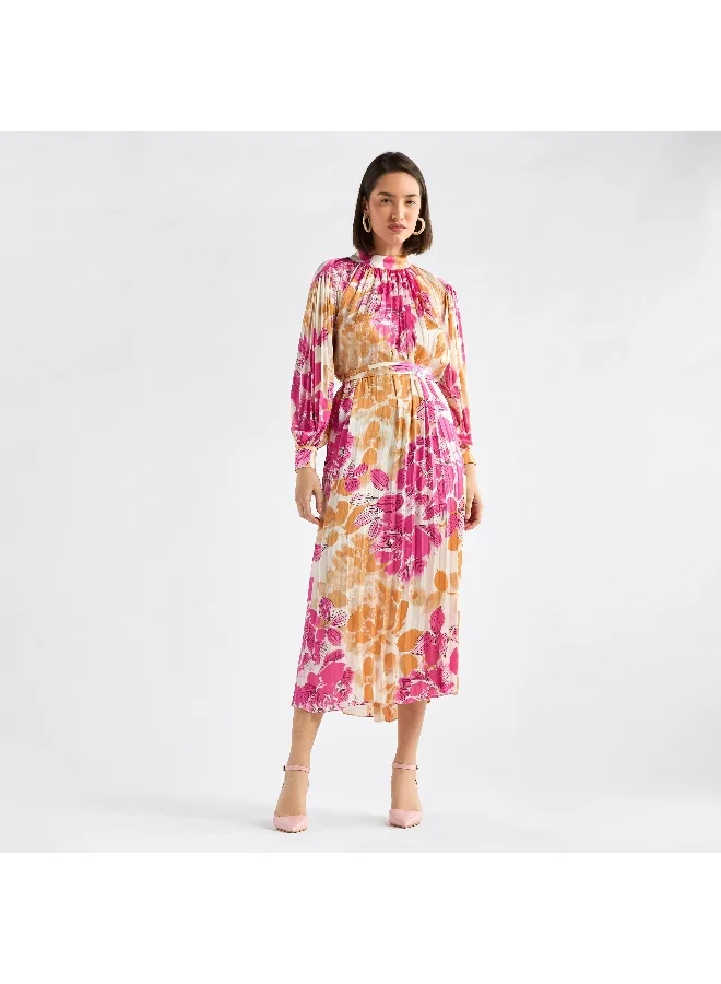 Splash FAV Floral Pleated Midi Dress