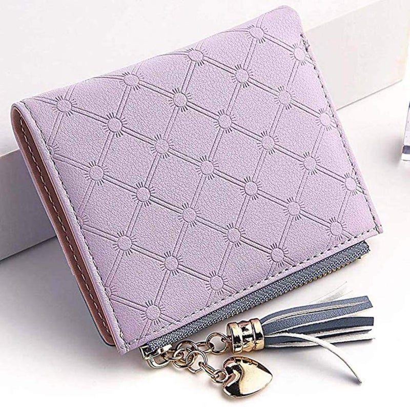 Valentoria Womens Small Wallet Mini Purse Bifold Slim Card Case Holder Zipper Coin Pocket Girls Cute Tassels & Love Wallets - Image 4