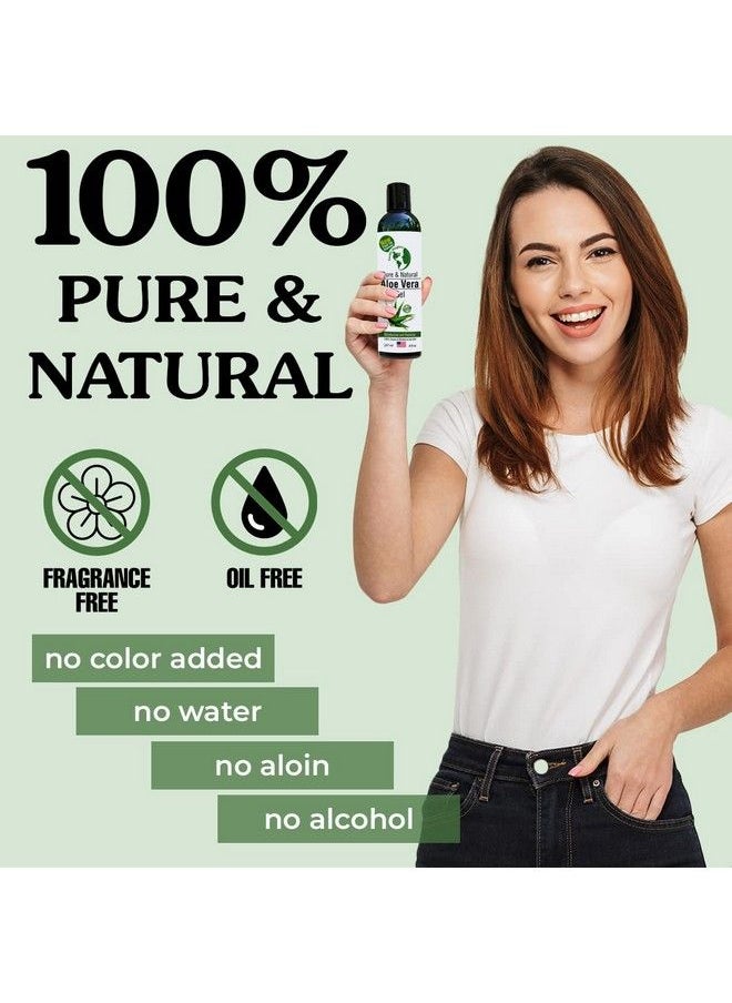Earth's Daughter - Organic Aloe Vera From 100% Pure And Natural Cold Pressed Aloe With 8 Oz Disc Top Dispenser Great For Face Hair Sunburn Dry Skin - Image 1