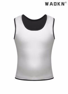 WAOKN Men Sauna Shaper Vest Thermo Sweat Shapewear Slimming Tank Top Gym Fitness Workout Zipper Corset Shirt Fat Burning Slimming Body Shaper Sauna Vest  - Image 2