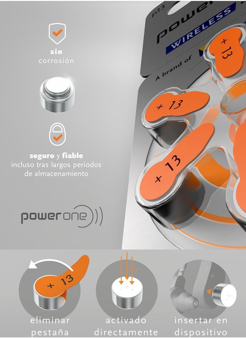 Power One Hearing Aid Battery Power One Size 13 Made in Germany Genuine 60 Pack  - Image 3