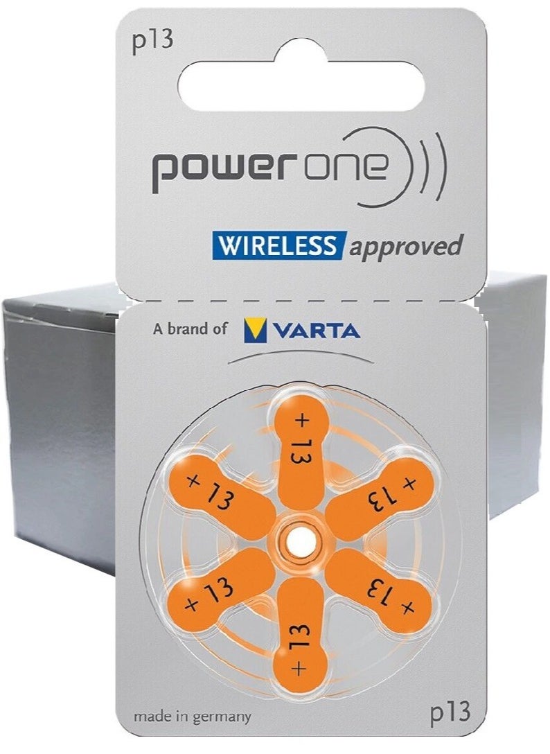 Power One Hearing Aid Battery Power One Size 13 Made in Germany Genuine 60 Pack  - Image 2