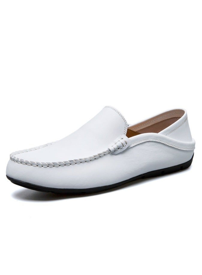 Shougu Outdoor Casual One-Step-On Flat Men's Leather Shoes - Image 1