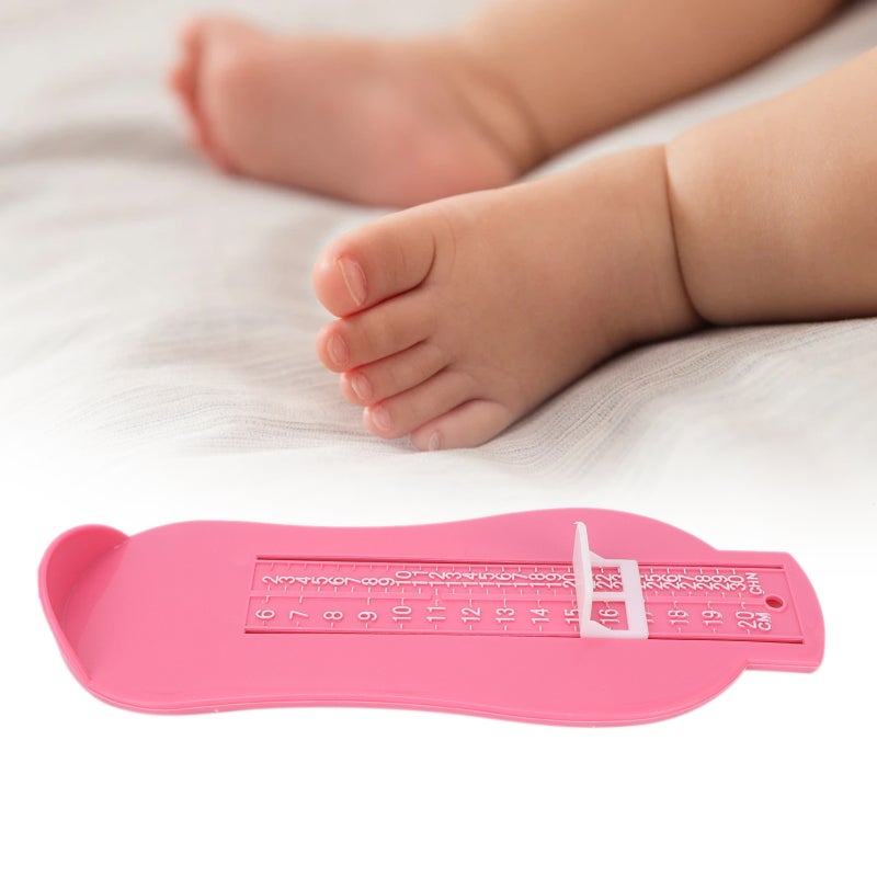 Baby Shoe Sizer: Pink High-Quality ABS Foot Measuring Device - Smooth Polished Non-Slip Heel Fixation Foot Measuring Tool for Baby And Kids Foot Measurement - Image 1