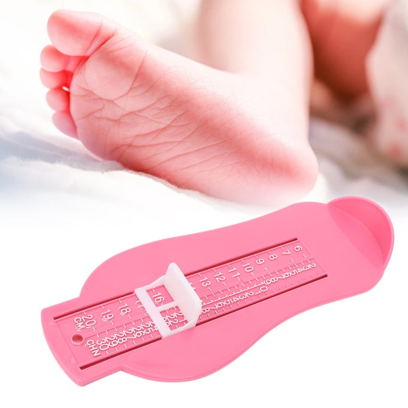 Baby Shoe Sizer: Pink High-Quality ABS Foot Measuring Device - Smooth Polished Non-Slip Heel Fixation Foot Measuring Tool for Baby And Kids Foot Measurement - Image 3