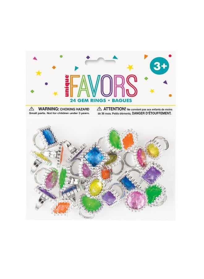 Unique Pack Of 24 Gem Rings - Image 1