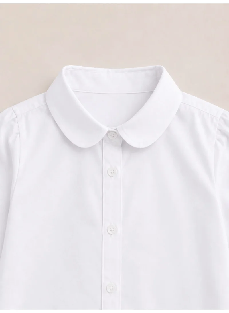 Victor And Jane WHITE White Junior Girls Long Sleeve Collared Shirt for Women | Best Price UAE