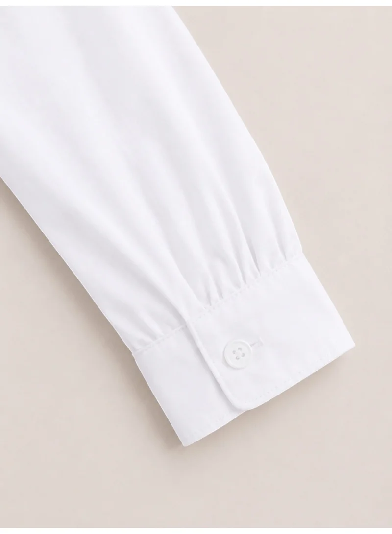Victor And Jane WHITE White Junior Girls Long Sleeve Collared Shirt for Women | Best Price UAE