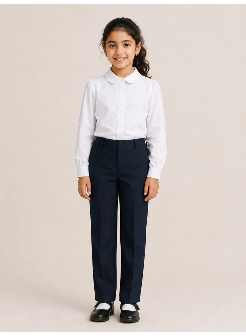 Victor And Jane WHITE White Junior Girls Long Sleeve Collared Shirt for Women | Best Price UAE