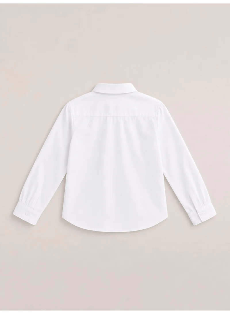 Victor And Jane WHITE White Junior Girls Long Sleeve Collared Shirt for Women | Best Price UAE
