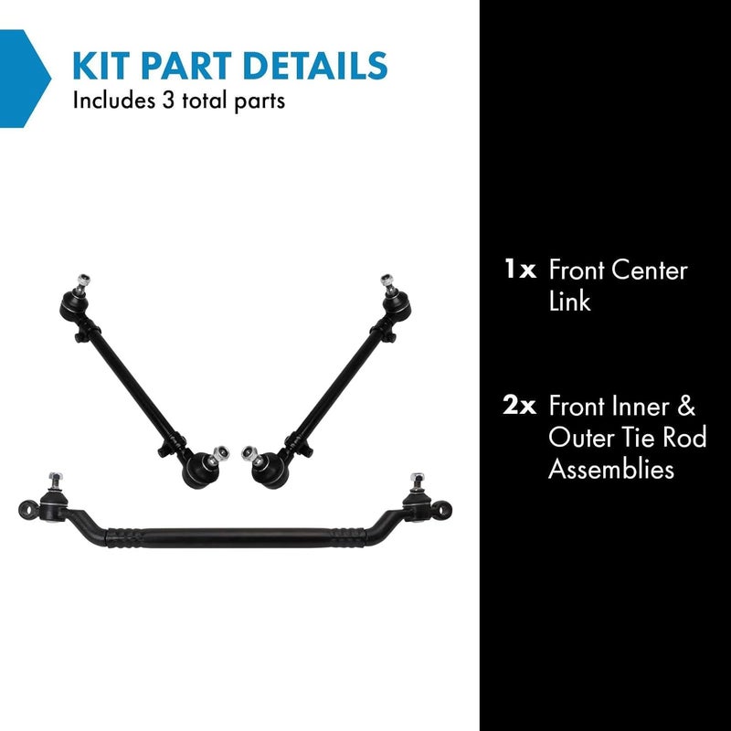 TRQ Front Steering Kit Compatible with 1985 BMW 524td 1982-1988 528e 1983-1984 533i 1985-1988 535i 633CSi 635CSi 1988 M5 1987-1988 M6 - Image 2