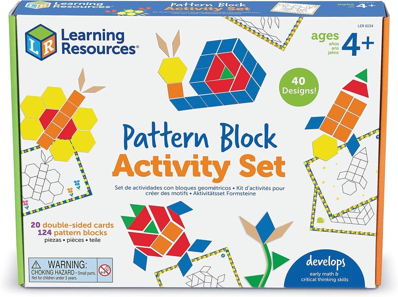 Learning Resources مجموعة نشاط كتل الأنماط (144 قطعة، كتل وبطاقات، للأعمار 4 سنوات فما فوق) - Image 1
