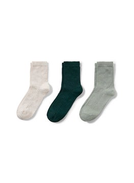 Tchibo Women 3 Pairs Plain Ankle Socks, Metallic  - Image 1