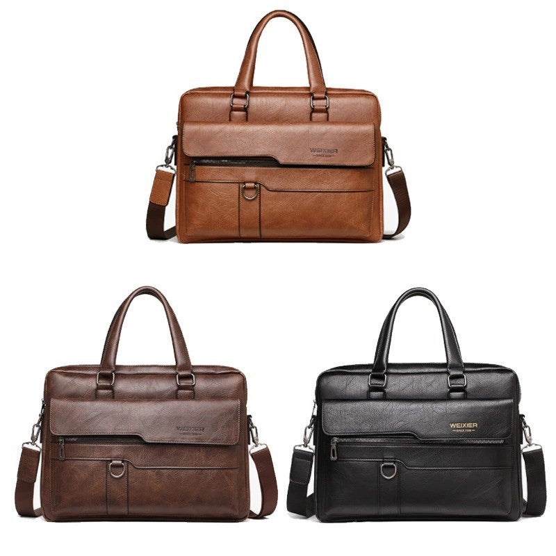 Classic Business Meeting Bidding Handbag South Korea Tote Shoulder Messenger Bag Commuter Briefcase Logo - Image 4
