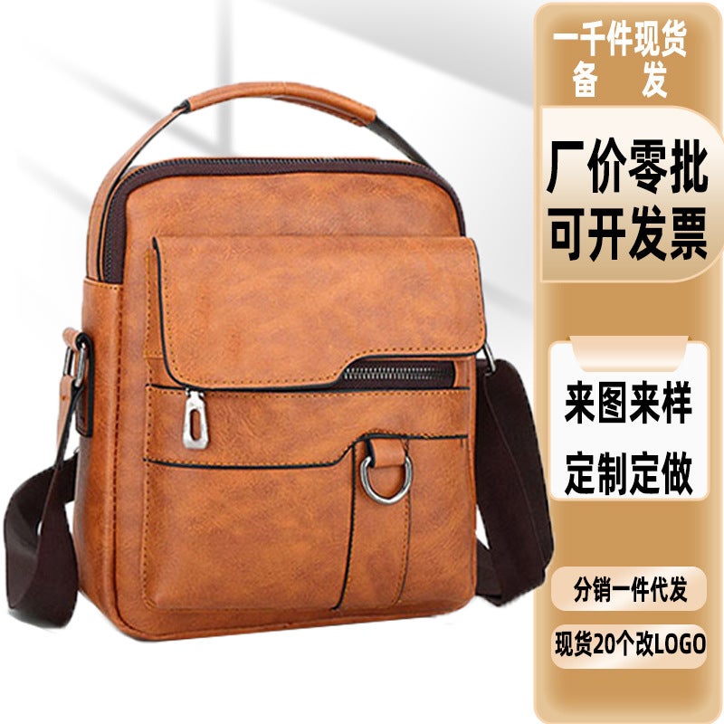 Classic Business Meeting Bidding Handbag South Korea Tote Shoulder Messenger Bag Commuter Briefcase Logo - Image 3
