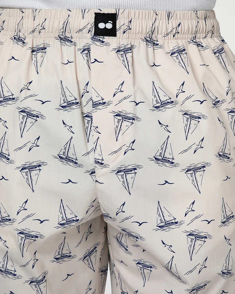 bewakoof  Men's Beige All Over Printed Pyjamas for Men | Best Price UAE