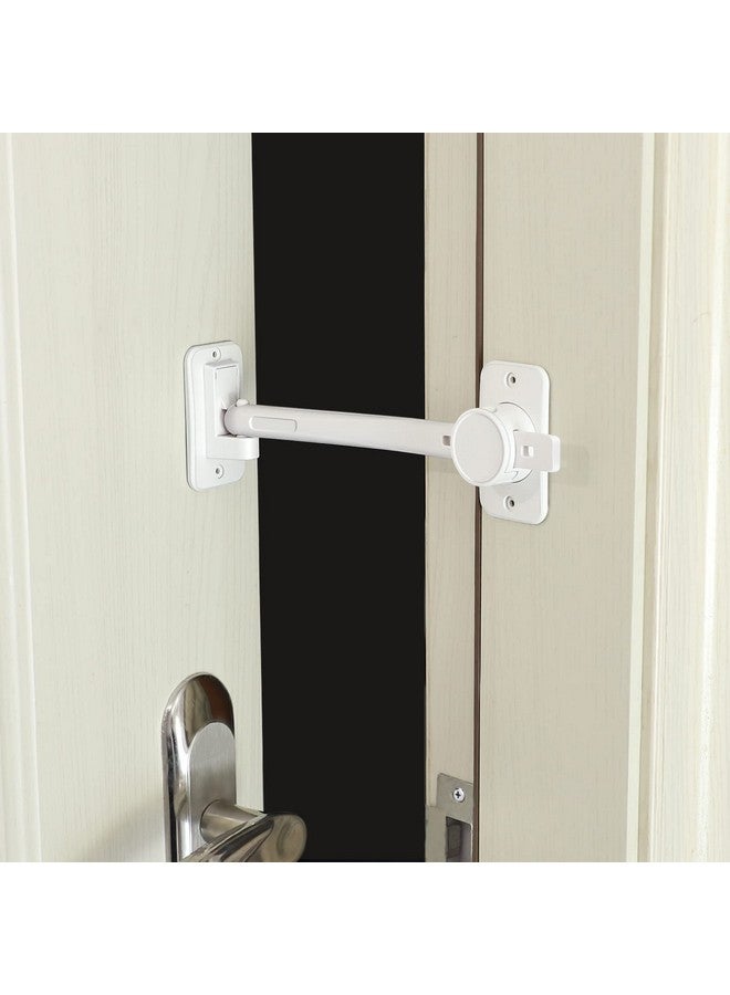 CLYMENE Cat Door Latch & Stopper, Adjustable Child Proof Door Lock and Pinch Guard, Let's Cats in and Keeps Dogs Out of Litter & Food, No Need for Pet Gates or Interior Cat Door (White) - Image 1