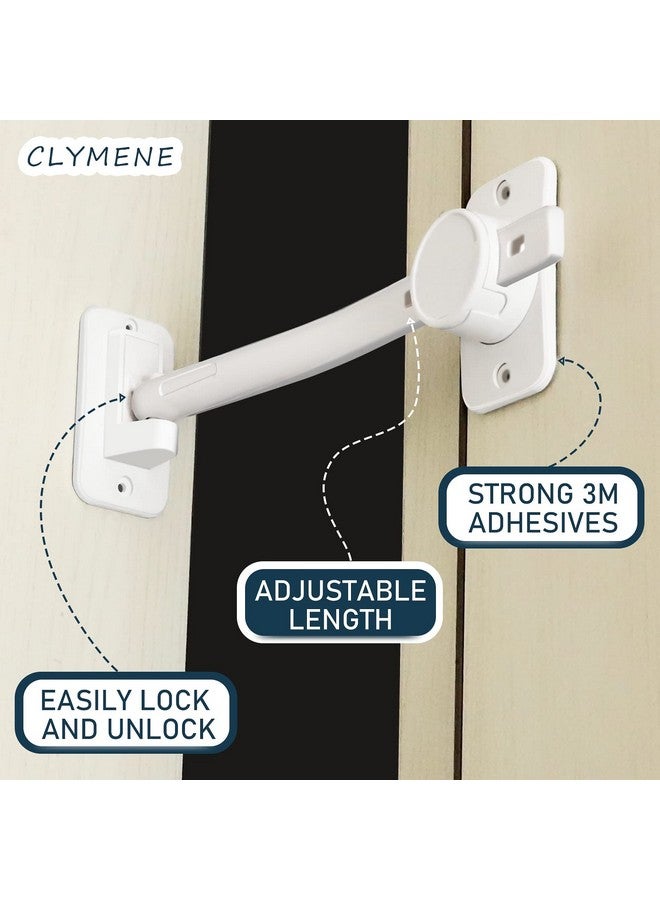 CLYMENE Cat Door Latch & Stopper, Adjustable Child Proof Door Lock and Pinch Guard, Let's Cats in and Keeps Dogs Out of Litter & Food, No Need for Pet Gates or Interior Cat Door (White) - Image 3
