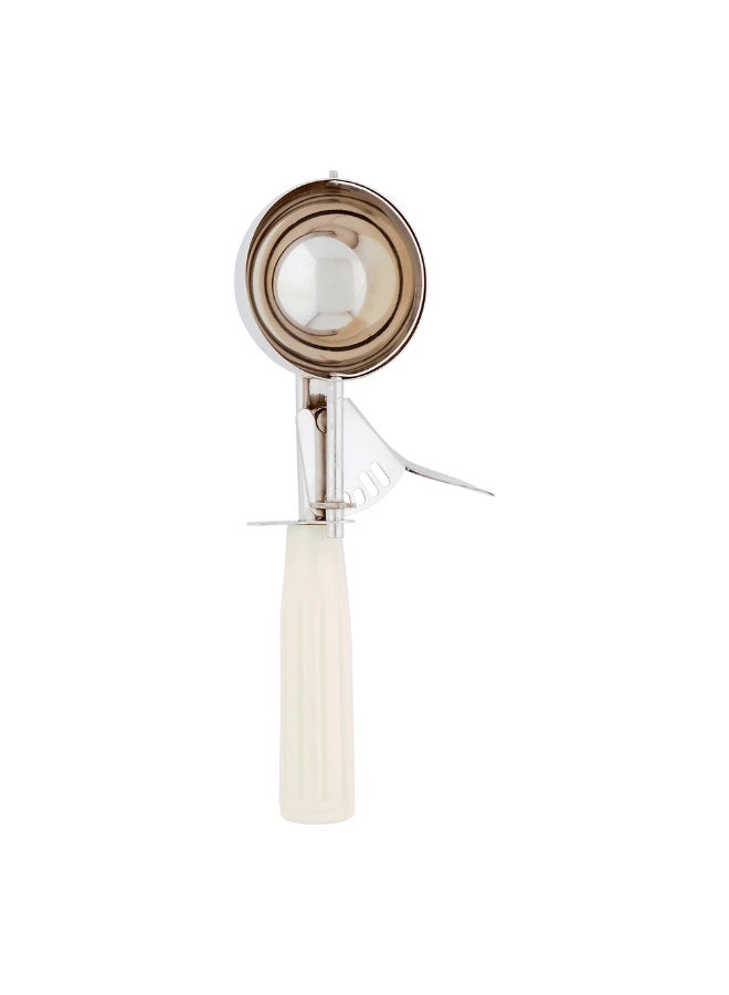 Restaurantware Met Lux 3.75 Ounce Portion Scoop, 1 Trigger Release Cookie Scoop - With Ivory Handle, Stainless Steel Disher, For Portion Control, Scoop Cookie Dough, Cupcake Batter, Or Ice Cream - Image 1