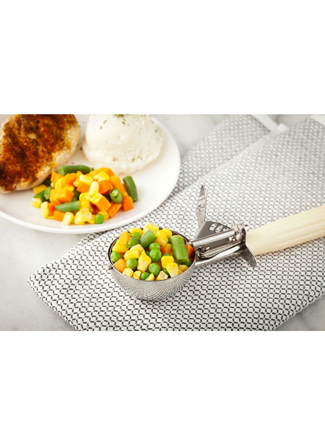 Restaurantware Restaurantware-Met Lux 3.75 Ounce Portion Scoop, 1 Trigger Release Cookie Scoop - With Ivory Handle, Stainless Steel Disher, For Portion Control, Scoop Cookie Dough, Cupcake Batter, Or Ice Cream  - Image 5