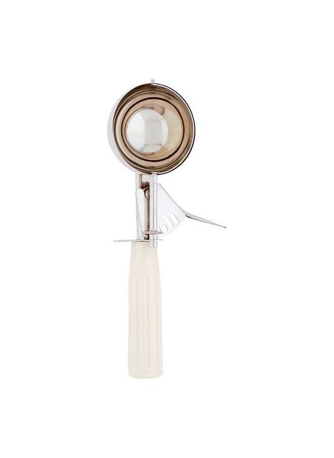 Restaurantware Restaurantware-Met Lux 3.75 Ounce Portion Scoop, 1 Trigger Release Cookie Scoop - With Ivory Handle, Stainless Steel Disher, For Portion Control, Scoop Cookie Dough, Cupcake Batter, Or Ice Cream  - Image 2