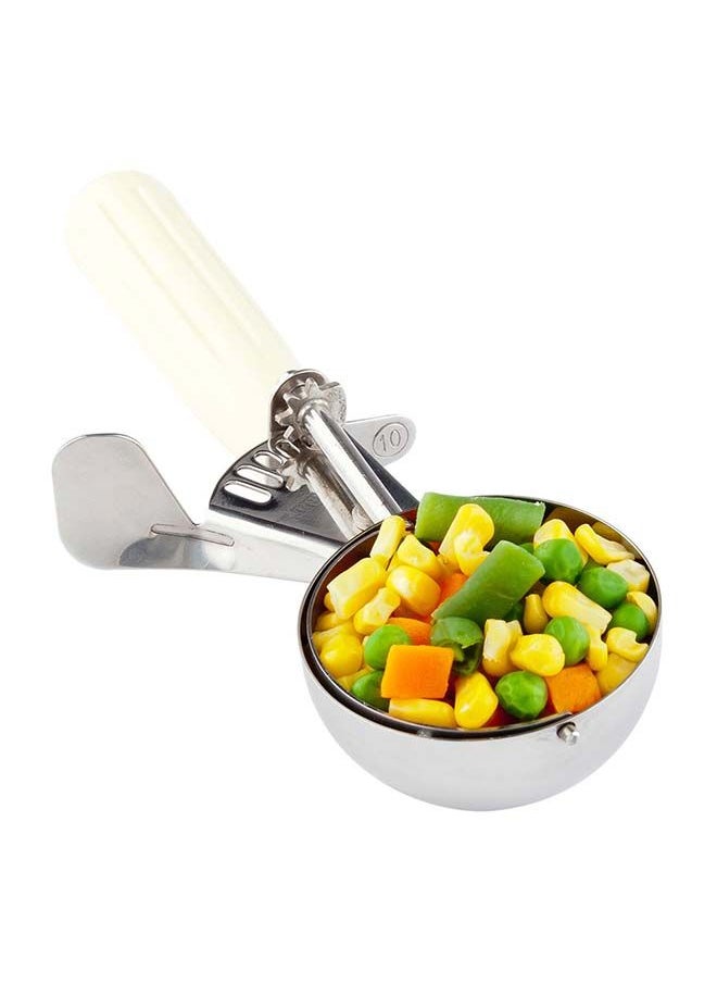 Restaurantware Restaurantware-Met Lux 3.75 Ounce Portion Scoop, 1 Trigger Release Cookie Scoop - With Ivory Handle, Stainless Steel Disher, For Portion Control, Scoop Cookie Dough, Cupcake Batter, Or Ice Cream  - Image 4
